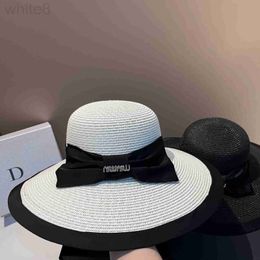 Ball Caps ontwerper Zomer nieuwe grote rand zonnescherm boog strooien hoed Outdoor strand spelen UV-bestendig gezicht blokkeren kleuraanpassing Emmer WJX2