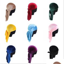 Casquettes de balle Designer Veet Durag Bonnets de cheveux Skl Chapeau de pirate avec longue queue Accessoires de cyclisme en plein air pour ADT Hommes Femmes Mode Drop D Otlxg