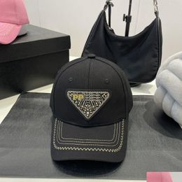 Ball Caps Designers Hat Baseball Capet Casquette Rhinestone Large Triangle Luxury Classic Fashion Women and Men Sunshade Sports Outoo Dhcxo