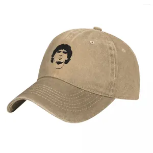 Casquettes de balle Diago Maradona Casquette de baseball classique en détresse Denim lavé chapeaux pour hommes femmes entraînements en plein air chapeaux doux non structurés