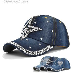 Ball Caps Diamond Set Baseball Hat Nouveau style Pure Mens and Womens Sun Hat Himestone Hat Denim and Cotton Button Hat Hip Hop Hat Q240408