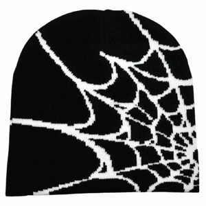 Casquettes de boule Dicusph Y2k gothique toile d'araignée Jacquard tricoté chapeau Hip Hop chaud laine chapeau froid chapeau
