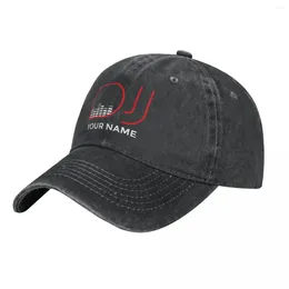 Ball Caps DJ Uw Naam Baseball Cap Muziek Logo Y2k Leuke Mannen Volwassen Gewassen Trucker Hoed Ademend Custom Outdoor Gym Gift