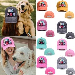 Ball Caps Dog Mom Geborduurde Patch Baseball Caps Verstelbare Gewassen Hoeden Voor Vrouwen Katoen Vintage Hip Hop Vader Hoed Outdoor Zonnekap 230630