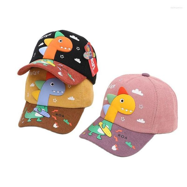 Gorras de bola Doit Cartoon Boy Girl Béisbol Pana Pequeño Dinosaurio Otoño Niños Hip Hop Sombrero para el sol Niños Niño Snapback Cap Gorras