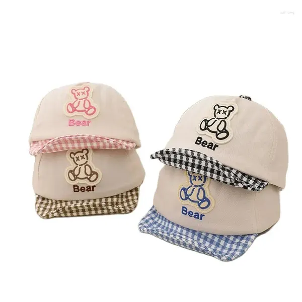 Gorras de bola Doit Niño Gorra de béisbol Niño Niña Etiqueta de ala suave Oso Snapback Ajustable Bebé Niño HipHop Sombrero Sol para 1 a 4 años