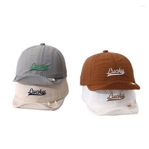 Casquettes de baseball Doit séchage rapide enfant casquette de Baseball garçon fille lettres chanceuses bord souple été bébé enfants Snapback chapeau soleil pour 1 à 4 ans