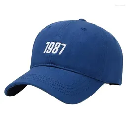 Ball Caps Doit Numbers Simple Baseball Cap Hat pour femmes hommes Automne papa maman 1987 broderie extérieure Sports Snapback Gorras