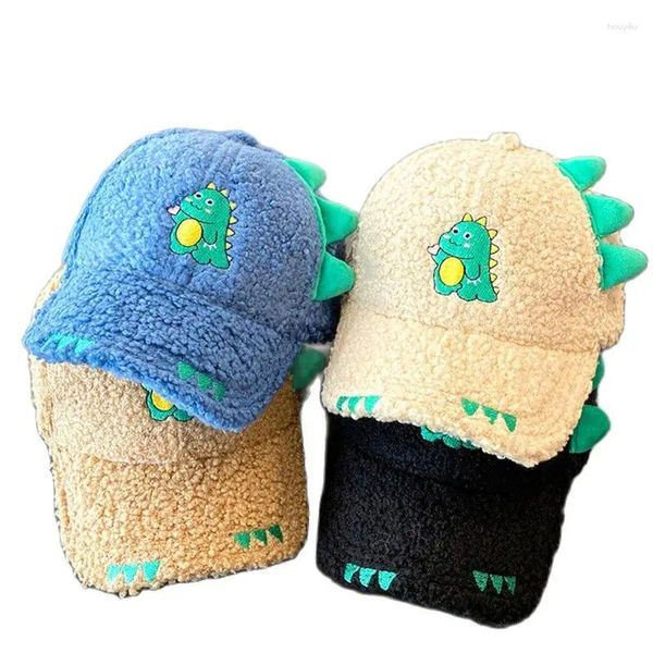 Casquettes de baseball Doit Chapeaux d'hiver Snapback Cap Garçon Fille Baseball Cachemire Chaud Dinosaure Dessin Animé Enfants Enfants Soleil Crème Solaire Earflap Chapeau