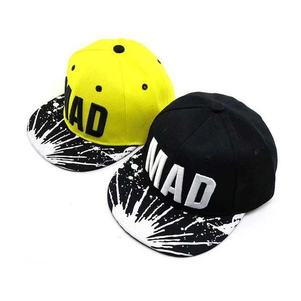 Ball Caps Doitbest 2-8 Été Childrens Baseball Hat Boys and Girls Crazy Letter Automatic Snapshots Adjustable Childrens Hip Hop Hat Sun Hat T240429