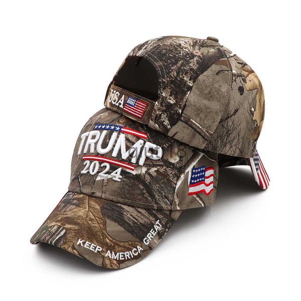 Gorras de bola Donald Trump Sombrero Gorra de camuflaje Mantenga a América Gran Sombrero MAGA Presidente 2024 Bandera estadounidense EE. UU. Gorras de béisbol x0927