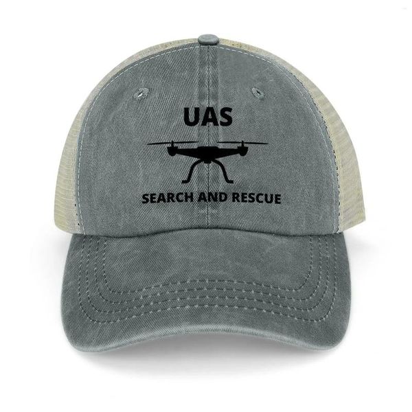 Bola de bolas Drone UAS Search and Rescue Sar/Safety Orange Cowboy Hat Protection UV Solar Black Man For the Sun Cap Women's Men's