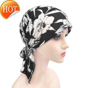 Casquettes de balle Élastique Fleur Imprimé Foulard Chapeau Tressé Chignon Femelle Pirate Chimiothérapie