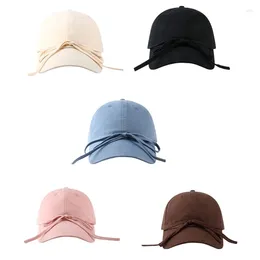 Casquettes de balle Élégant coréen Bowknot Baseball Chapeau réglable Femmes Sunproof respirant Peaked Long Brims Camping Y1UA