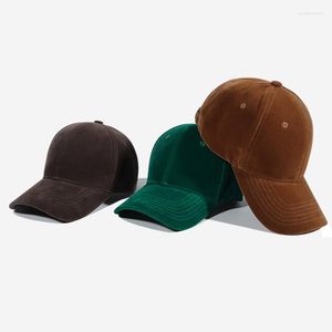 Kogelcaps elegant fluwelen honkbal voor womne verstelbare casual solide kleur snapback hoeden mannen en vrouw mode outdoor hiphop hoed