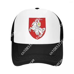 Ball Caps Emblem of Bidarus Trucker Hat for Men Women Women Adjustable Unisexe Bilarussian Mabe Arms Baseball Cap Springback