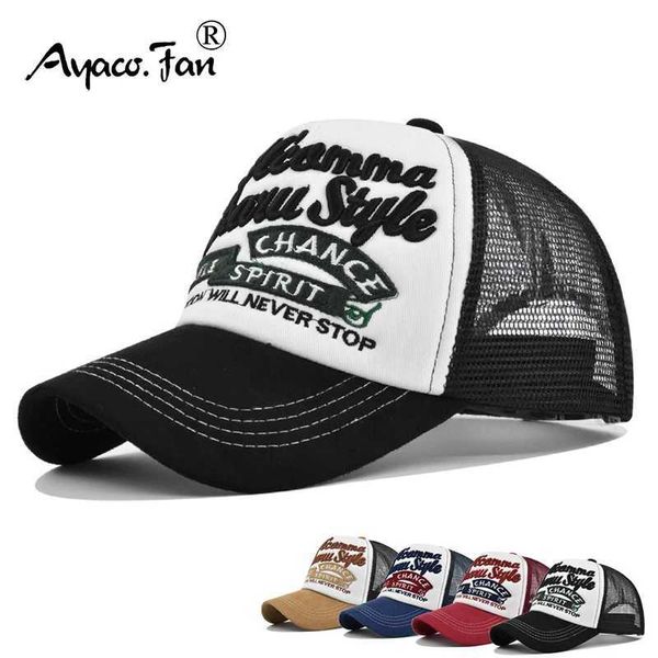 Capes à balle Broidered Baseball Hat Nouveau été Solide Sunhat Mesh Mens Unisexe Youth Cotton Buckle Fashion Hip Hop Fishing Q240429