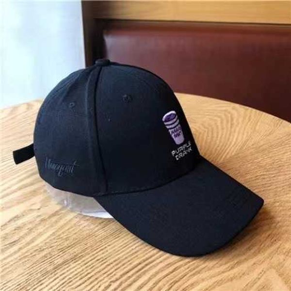 Gorras de bola Marca bordada Púrpura Bebió Sombrero de papá para mujeres Taza de algodón ajustable Gorra de béisbol Hip Hop Verano K Pop Snapback Hat Me325b