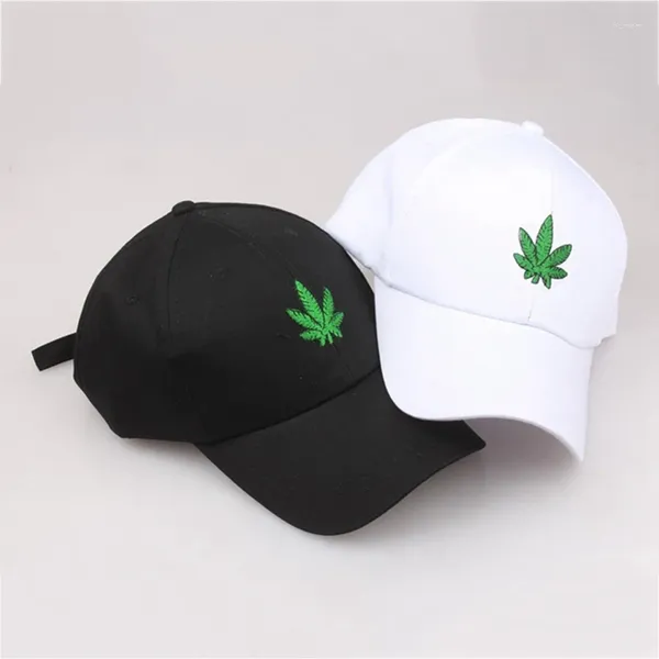 Gorras de bola Gorra de béisbol de hoja bordada Viseras de sombrero negro y verde