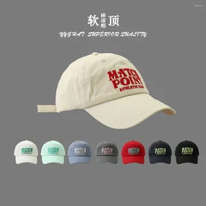 Ball Caps Geborduurde Brief Baseball Cap Vrouwelijke Paar Student Soft Top Piek Mannelijke Japanse Lente Zomer Zonnehoed Tij