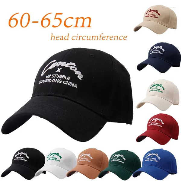 Gorras de bola Letra bordada Gorra de béisbol superior para cabeza grande Algodón Moda para hombre Sombrero para el sol para mujer en primavera verano al aire libre