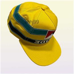 Бейсбольные кепки с вышитой полосатой нашивкой, желтая бейсбольная кепка Rhude для мужчин и женщин 1, высококачественная уличная солнцезащитная регулируемая шляпа с широкими полями4588050BJV1EJ31