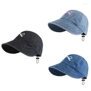Ball Caps Broderie Bowtie Baseball Hat For Girl Ajuster Spring Sport Korean Sun Fashion Pape de voyage de voyage