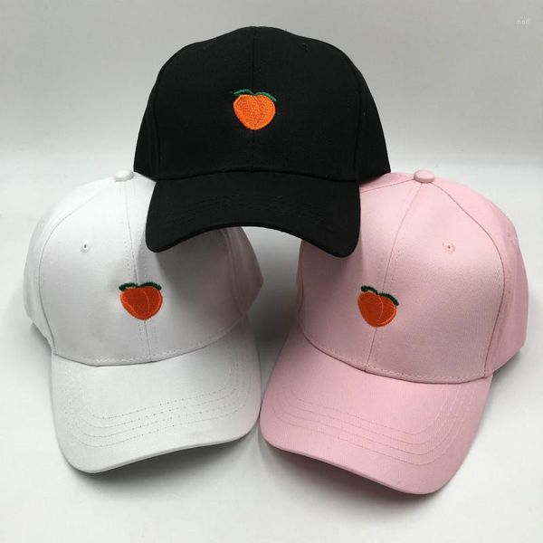 Gorras de bola bordado melocotón papá sombrero para mujeres de alta calidad fruta gorra de béisbol hip hop moda kpop snapback hombres hiphop camionero