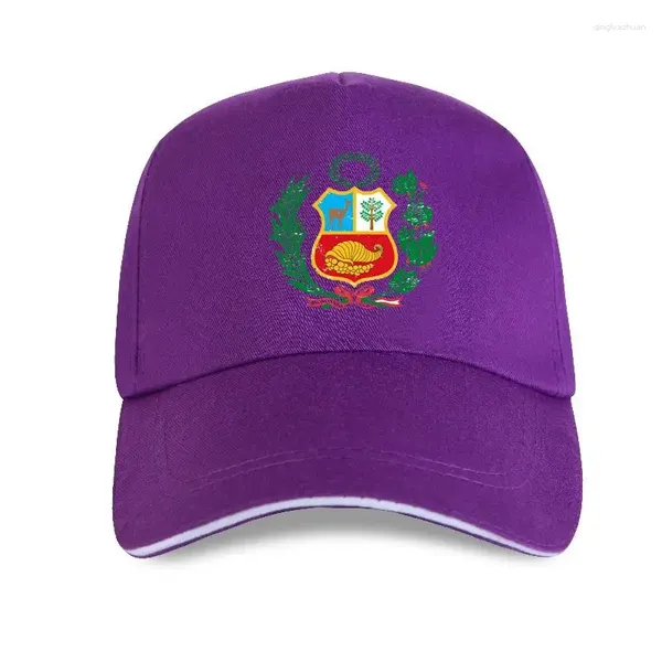 Gorras de bola EST Moda Cool Hombres Imprimir Novedad Estilo Top Perú Gorra de béisbol Escudo peruano de armas Casual Homme