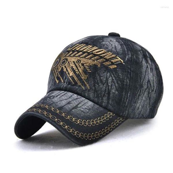 Gorras de bola Camuflaje europeo Carta Marca Snapback Gorra de béisbol para adultos Moda Ocio Lavado Sombreros de algodón para hombres 5 colores