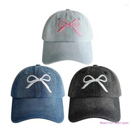 Ball Caps Eye Catching Brodery Bowknot Baseball Taille réglable Cycling Cycling Travel Duck Bill pour fille Droship Woman