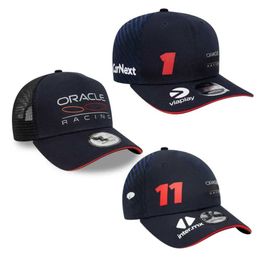 Tapas de pelota F1 Sergio Perez Cap Oracle Red Racing 2023 F1 Cap Fórmula Uno Cap Mens and Womens Fan Sun Visor Hat T240429