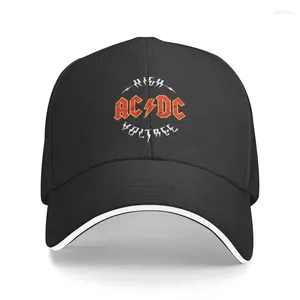 Gorras de bola Moda AC DC Gorra de béisbol de alto voltaje Hombres Mujeres Personalizado Ajustable Adulto Rock Roll Papá Sombrero al aire libre