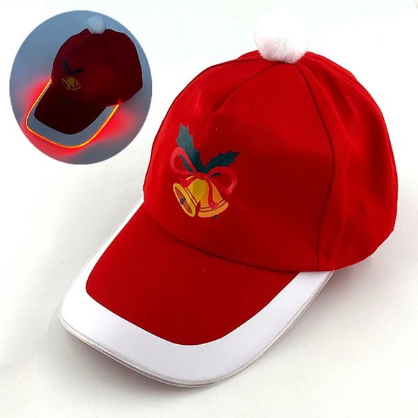 Gorras de bola Moda ajustable intermitente gorra de béisbol Navidad LED luz hip-hop sombrero luminoso bar fiesta deportiva noche luminosa gorra 231124