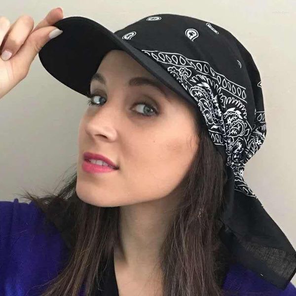 Gorras de béisbol de moda Bandana turbante cuadrado bufanda sombrero señoras Boho Flora corbata nudo espalda gorra de béisbol mujeres pañuelo para la cabeza visera con capucha