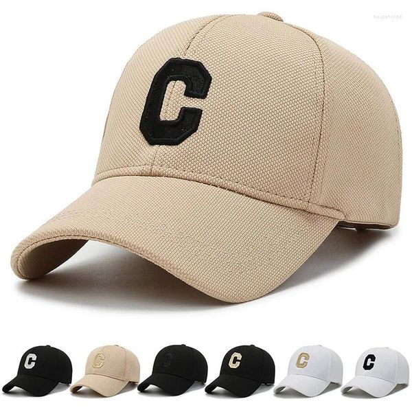 Gorras de bola Moda Gorra de béisbol Señoras Letra C Hebilla con mujeres Ajustable Casual Hip Hop Lengua de pato