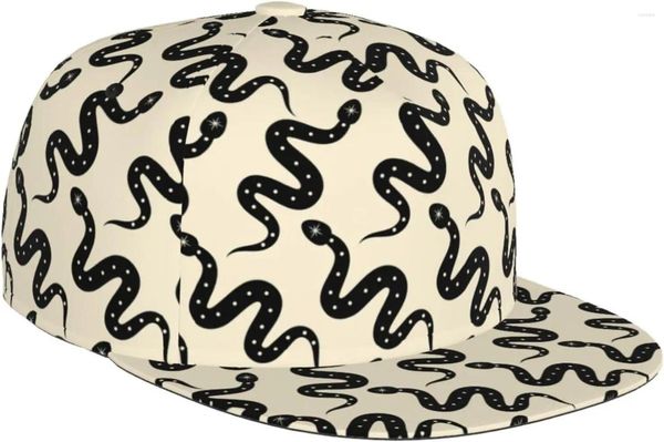 Ball Caps Fashion Black Snake Ajustement Snapback pour hommes et femmes Sun Sun Hip Hop Doodle Baseball Flat Bill Bill