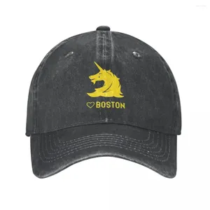 Ball Caps mode Boston Marathon Baseball Cap pour hommes femmes en détresse lavée Snapback Summer Été non structuré Soft Hat