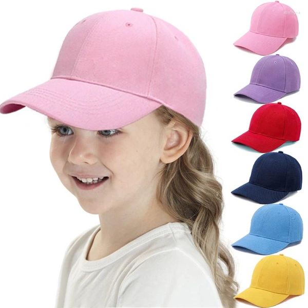 Gorras de bola Moda Color Caramelo Niños Gorra de béisbol Protección solar Niño Niñas Sombrero Ajustable Viaje Niños Bebé Verano