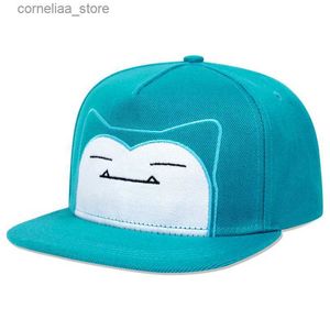 Ball Caps Mode Cartoon Schattig Blauw Baseball Cap Katoen Snapback Hoed Volwassenen Outdoor Reizen Verstelbare Zonnehoeden Hip Hop Sport Vrije tijd CapsY240315