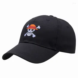 Ball Caps Mode Cartoon Mannen Vrouwen Baseball Cap Piraat Borduren Buitensporten Anime Schedel Tiener Hip Hop Zonneklep Vader hoed H189