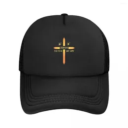 Gorras de bola Moda Christian Jesús salvó mi vida Gorra de béisbol para hombres Mujeres Ajustable Trucker Hat Rendimiento