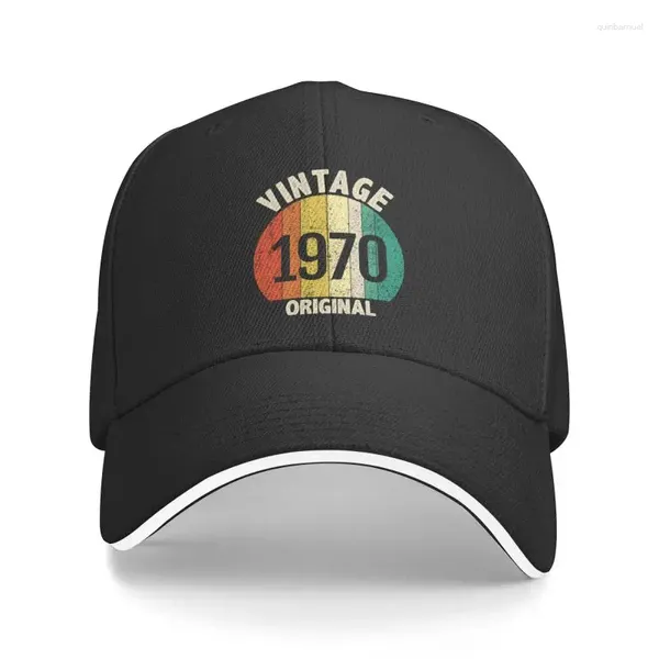 Ball Caps Fashion Cool Vintage en 1970 Baseball Cap Men Breathable 52th Birthday Gift Idea 70S Anniversaire Dada Hat Protection solaire