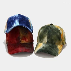 Casquettes de baseball unisexes en velours côtelé pour hommes et femmes, chapeau de soleil teint par nouage, casquette de Baseball réglable, Hip Hop, chignon désordonné, été automne