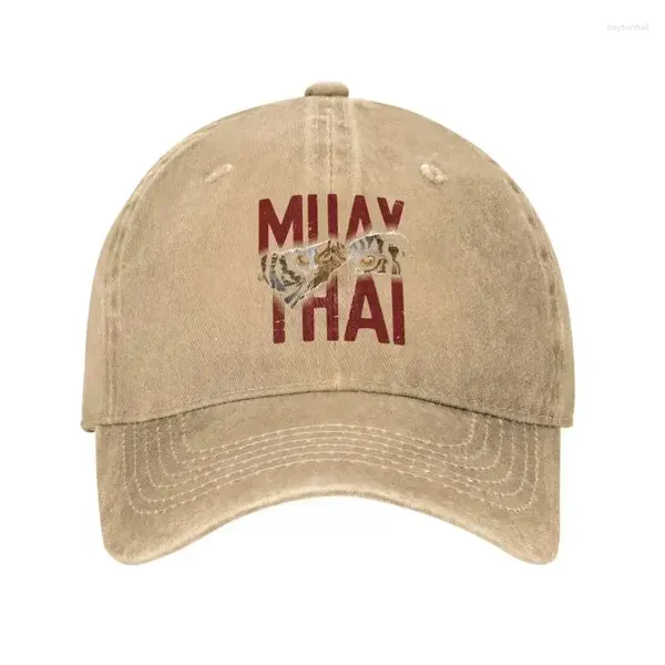 Bola de bolas Fashion Cotton Muay Thai Tiger Baseball Baseball Baseball para hombres Mujeres Tailandia Tailandia Arte marcial Caza Spirit Dad Hat Sun Protection