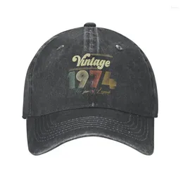 Ball Caps Mode Katoen Vintage 1974 Jaar Van Legende Verjaardagscadeau Ideeën Baseball Cap Dames Heren Verstelbare Papa Hoed Sport