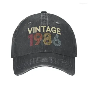 Ball Caps mode coton vintage 1986 Birthday Baseball Cap Men Femmes Femmes A réglable Unisexe CHAPINE SUM