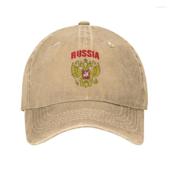 Ball Caps mode Coton Vintage Coat of Arms Baseball Cap Men Femmes Breffable Russie National Pride Dad Hat Protection solaire