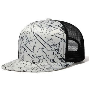 Ball Caps Fashion Design Mesh Baseball Cap Men Summer Trucker Hat Hip Hop Bone Snapback Cap Women Black White Breathable Sun Hats J230421