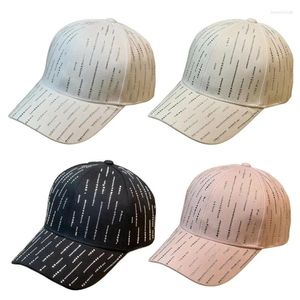 Ball Caps Fashion Drilling Baseball Hat pour femmes Long Brims Soft Sunroping Pepped